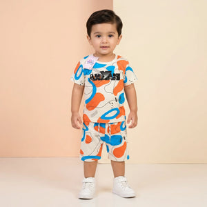 Boys' Abstract Print Tee & Shorts Set