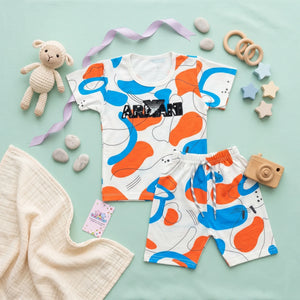 Boys' Abstract Print Tee & Shorts Set