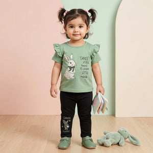 Girls' Bunny Top & Leggings Set