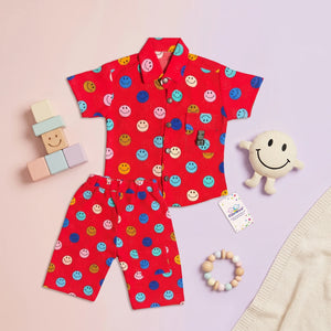 Boys' Smiley Print Shirt & Shorts Set