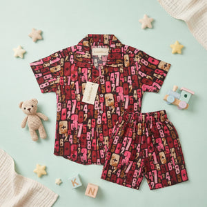 Boys' Numeric Print Shirt & Shorts Set