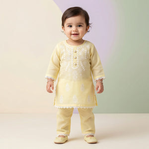 Girls' Embroidered Kurta & Trouser Set