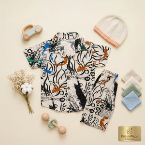 Boys' Tiger Stripe Shirt & Shorts Set