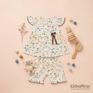 Girls' Wildflower Frock & Trousers Set