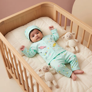 Baby Candy Print Romper & Beanie Set