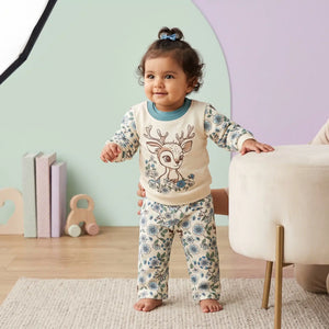 Girls' Deer Sweatshirt & Trousers Set