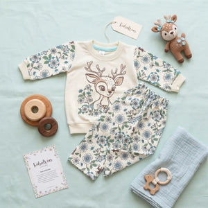 Girls' Deer Sweatshirt & Trousers Set