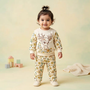 Girls' Deer Sweatshirt & Trousers Set