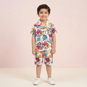 Boys' Pop-Art Shirt & Shorts Set