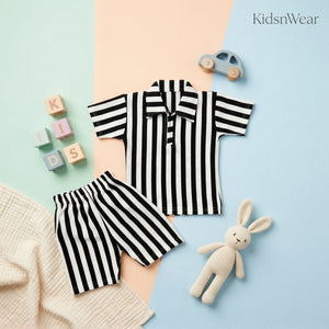 Boys' Ribbed Polo Shirt & Shorts Set