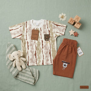 Boys' Stripe Tee & Cargo Shorts Set