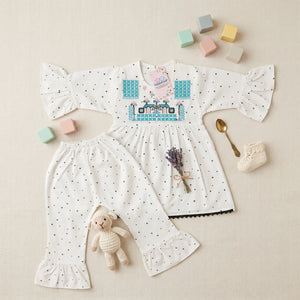 Baby Girls' Embroidered Tunic & Ruffled Trouser Set