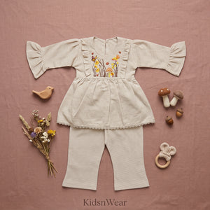 Baby Girls' Embroidered Peplum & Trouser Set