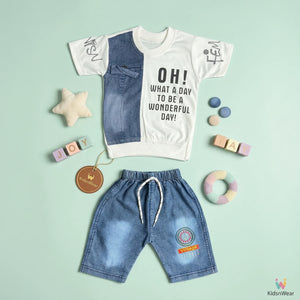 Boys' Graphic Tee & Denim Shorts Set