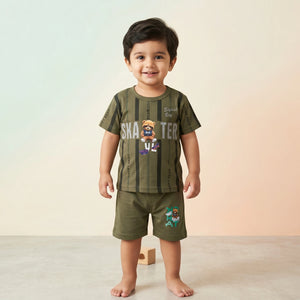 Boys' Skater Bear Stripe Set