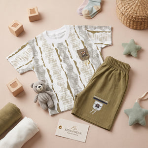 Boys' Stripe Tee & Cargo Shorts Set