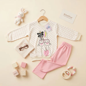 Girls' Bunny Sweatshirt & Jogger Set
