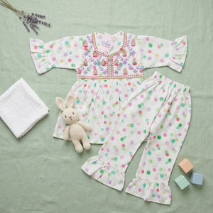 Baby Girls' Embroidered Tunic & Ruffled Trouser Set