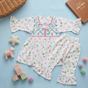 Baby Girls' Embroidered Tunic & Ruffled Trouser Set