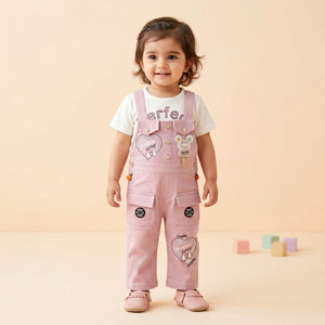 Girls' Love Dungaree & Tee Set
