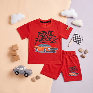 Boys' Muscle Car Cotton Outfit Set