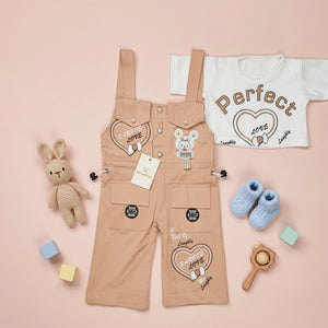 Girls' Love Dungaree & Tee Set
