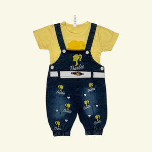 Girls' Denim Dungaree & T-Shirt Set