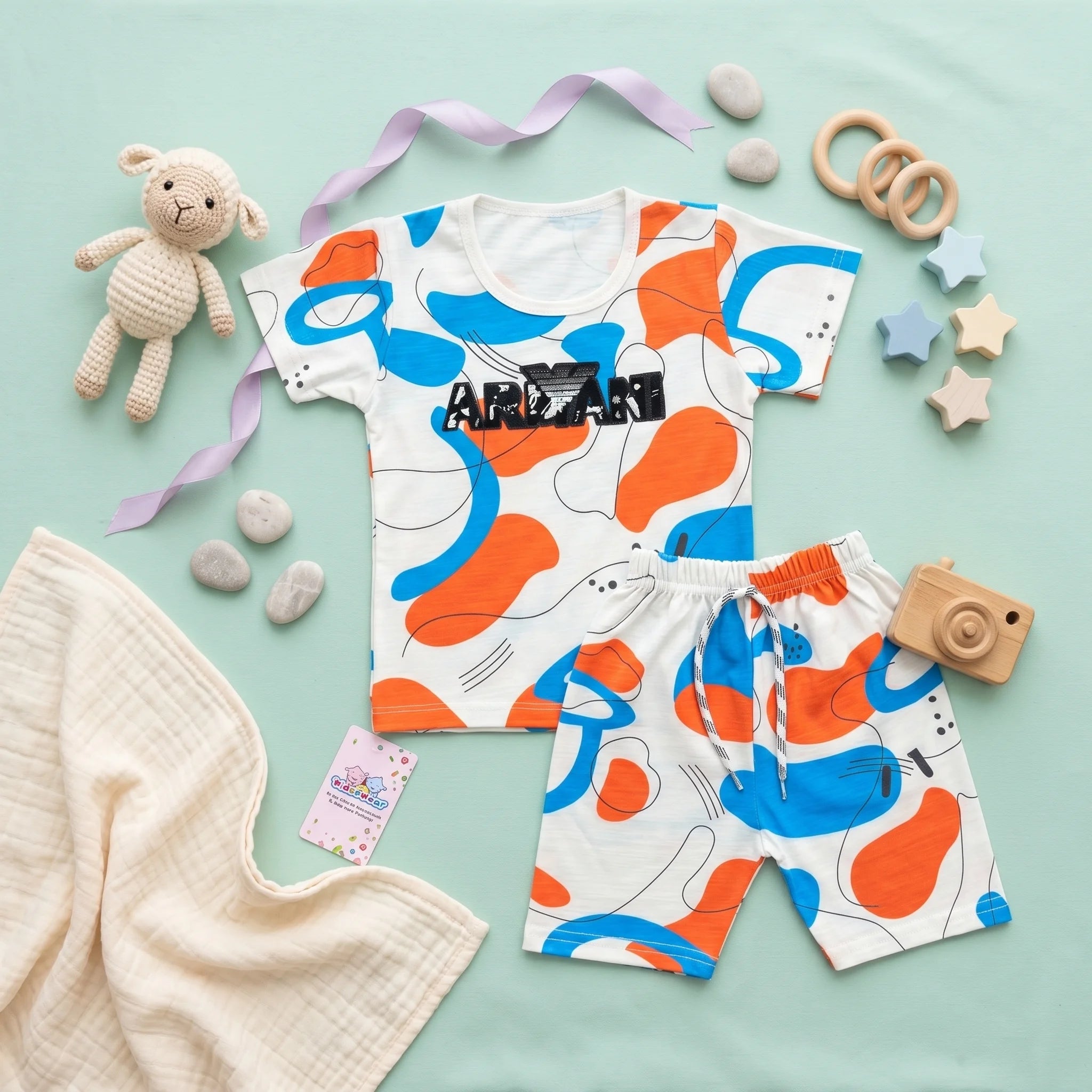 Boys' Abstract Print Tee & Shorts Set