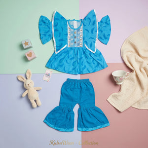 Girls' Abstract Peplum Kurta & Gharara Set