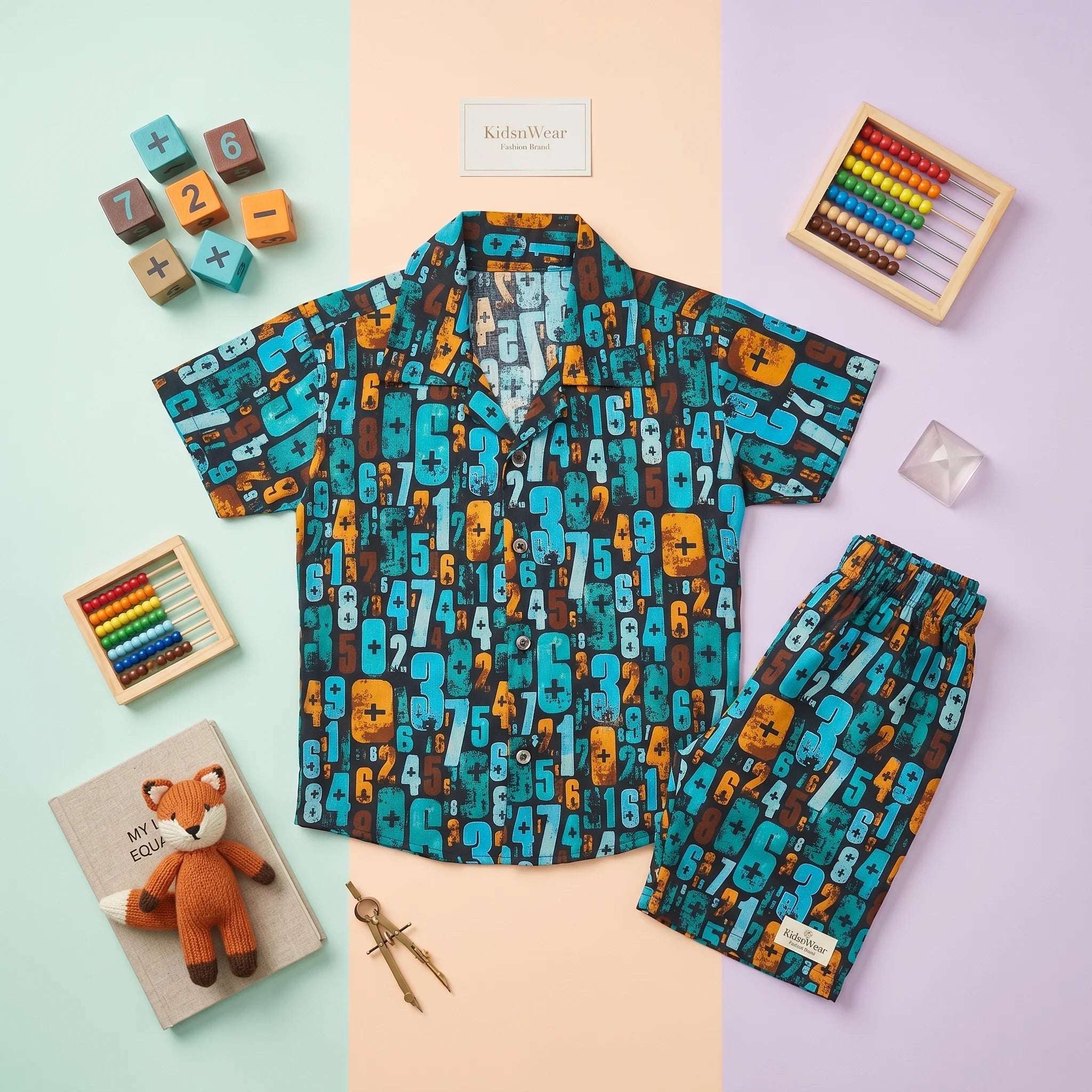 Boys' Number Print Shirt & Shorts Set