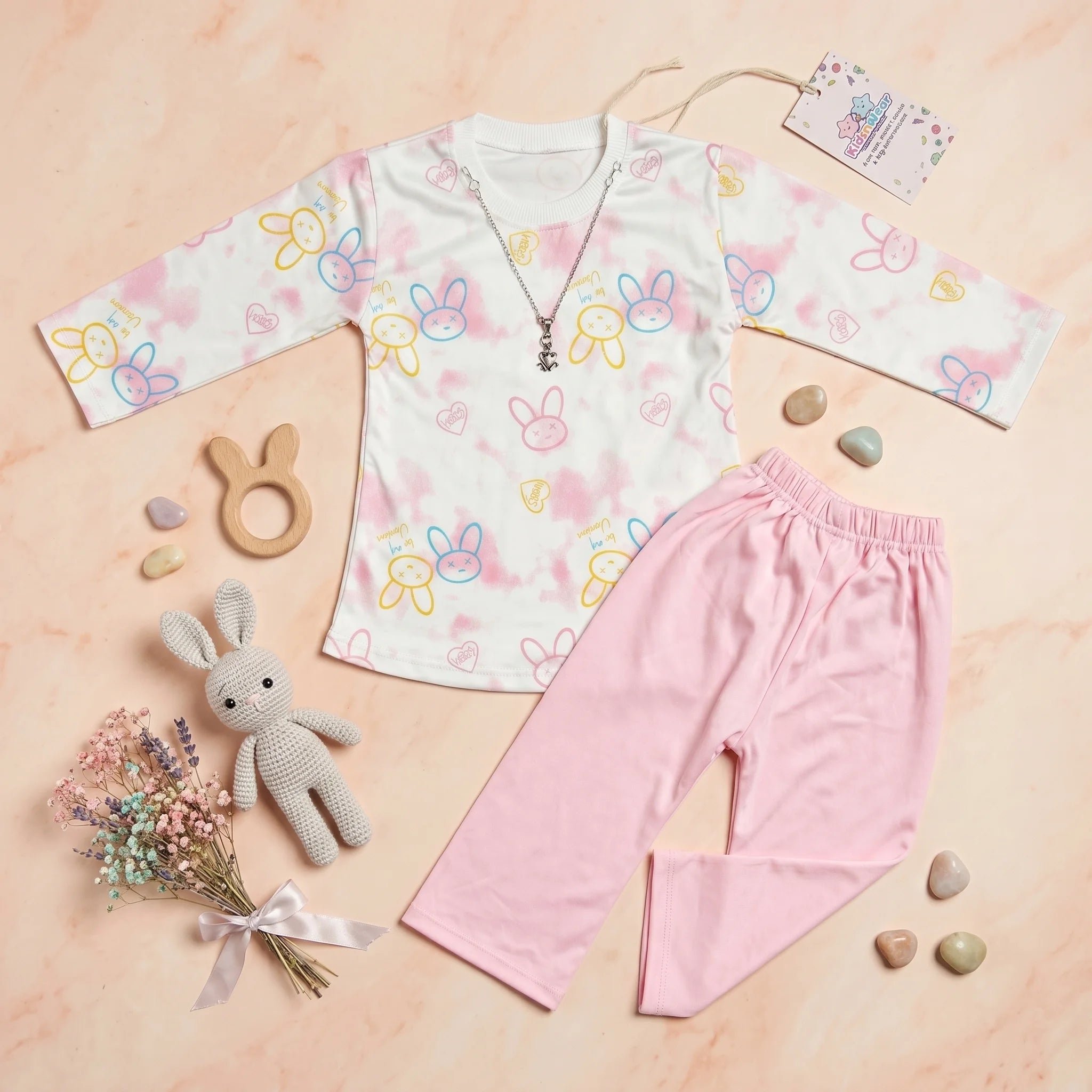 Girls' Bunny Top & Trouser Set
