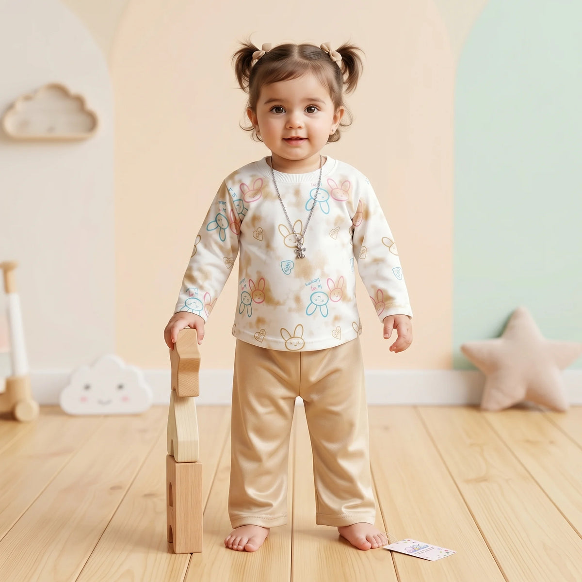 Girls' Bunny Top & Trouser Set
