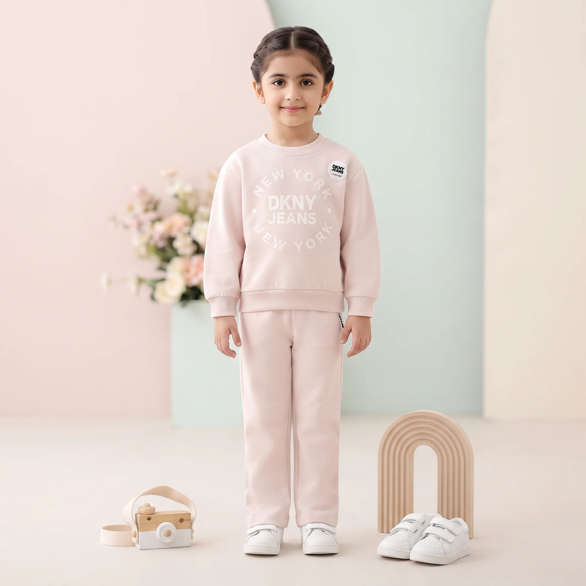 DKNY Winter Fleece Sweatshirt & Pants Set - graphic detail