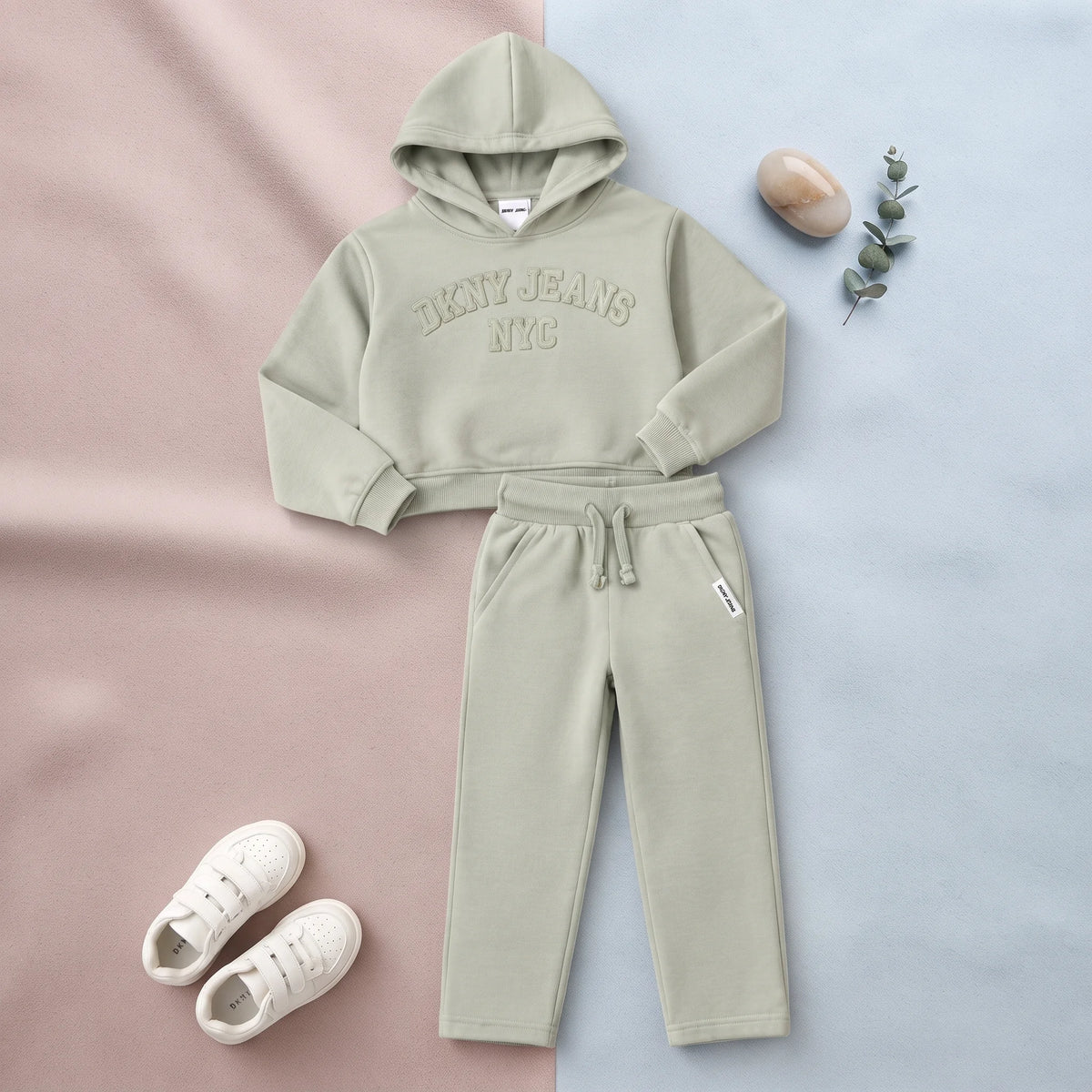 DKNY Fleece Hoodie & Jogger Set - hoodie detail