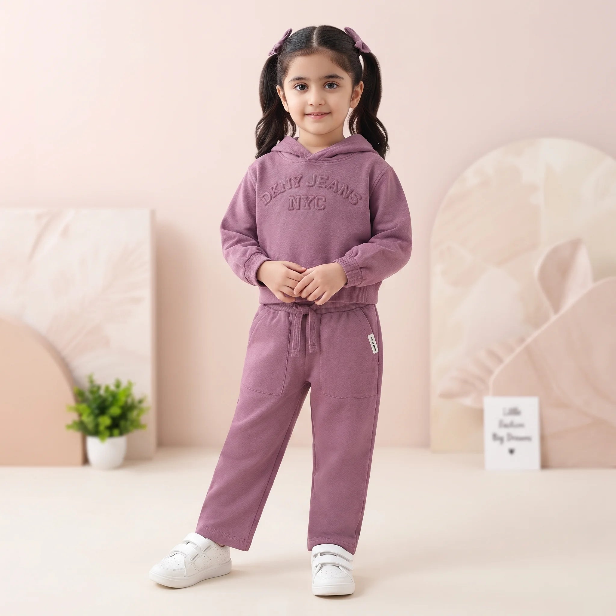 DKNY Premium Winter Fleece Hoodie & Jogger Set for kids - Kids Wear Pakistan | KidsNWear