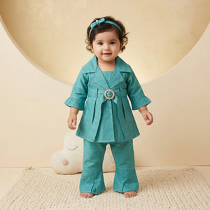 Girls' Belted Tunic & Bell-Bottom Set