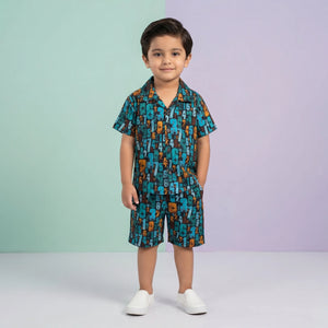 Boys' Number Print Shirt & Shorts Set