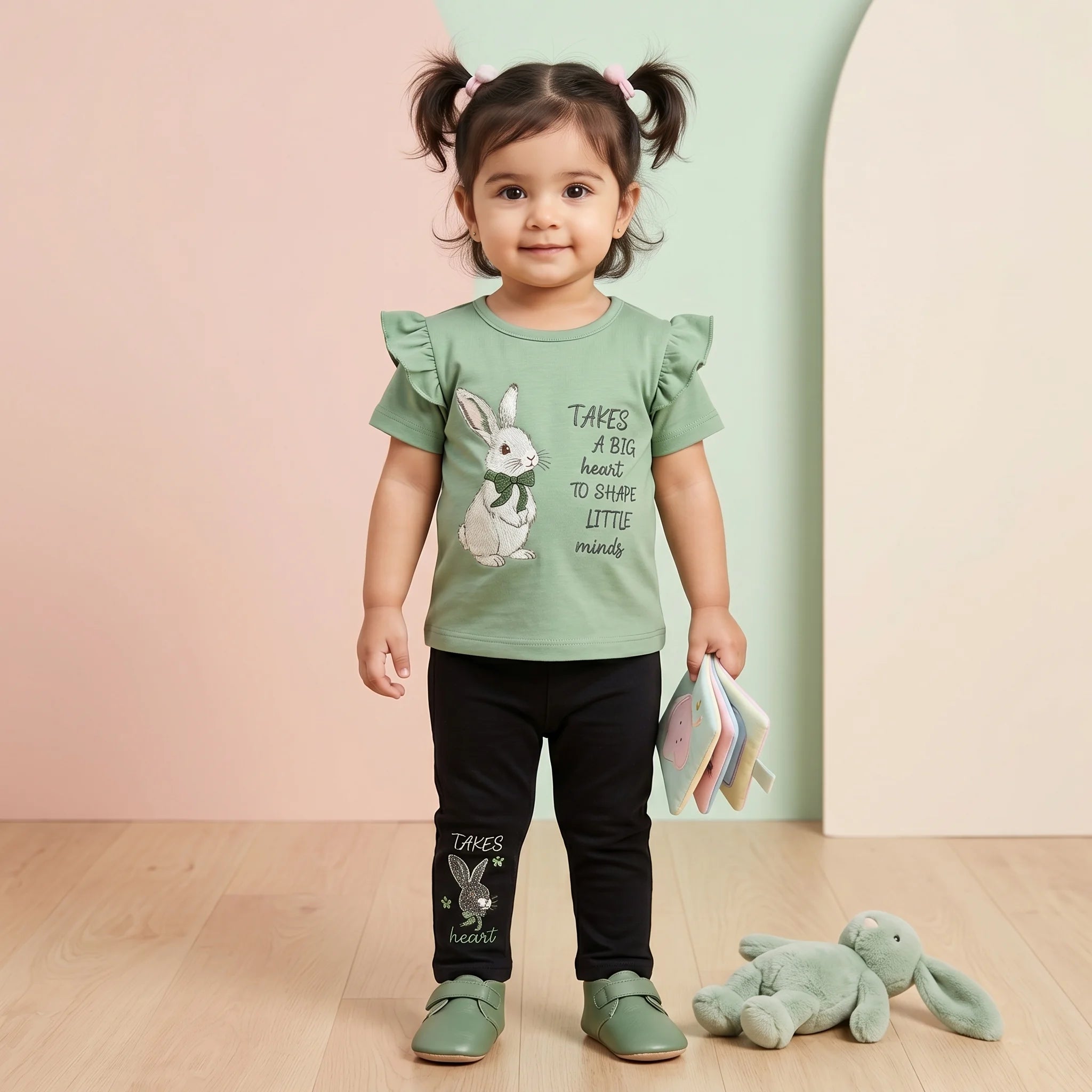 Girls' Bunny Top & Leggings Set