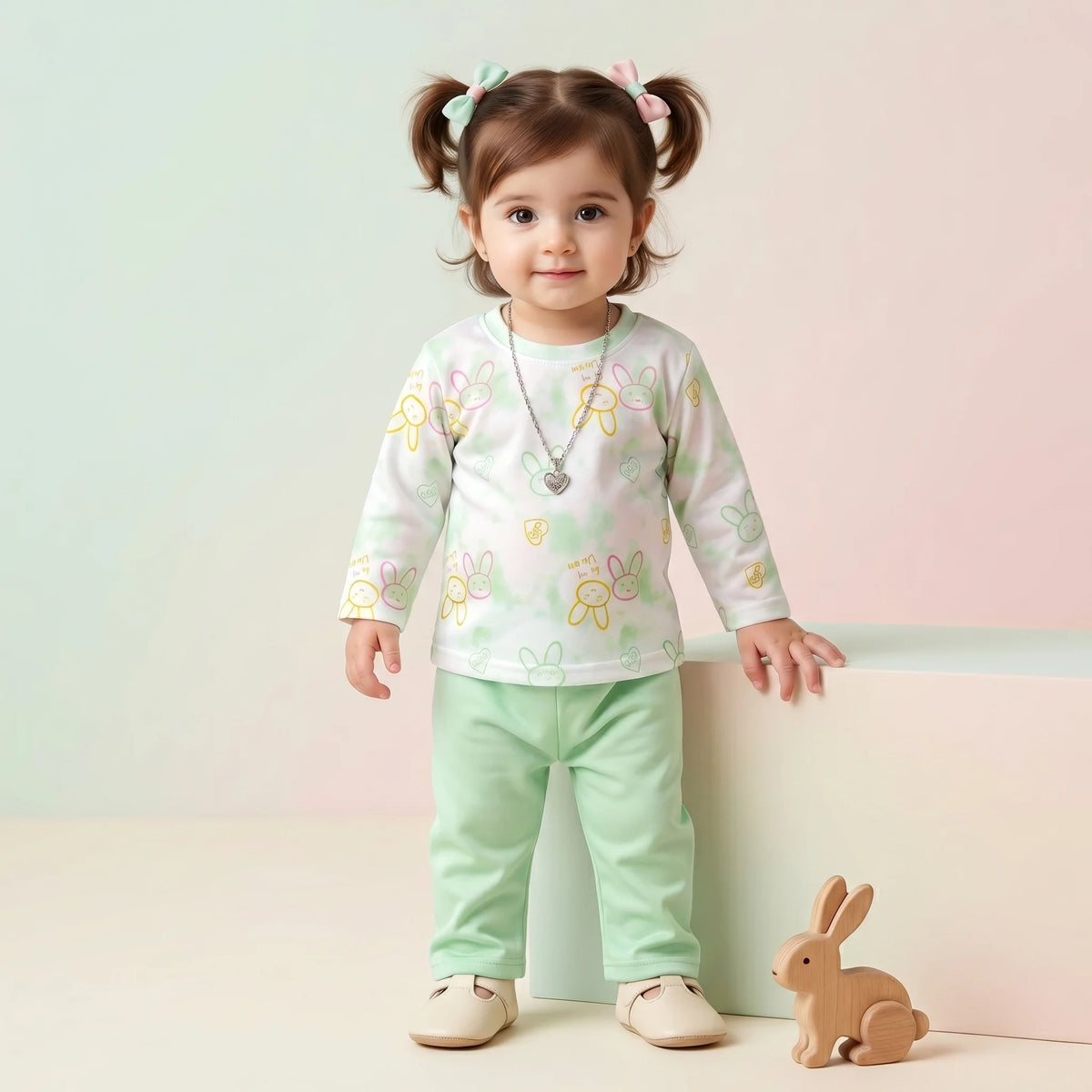 Girls' Bunny Top & Trouser Set