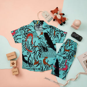 Boys' Abstract Print Shirt & Shorts Set