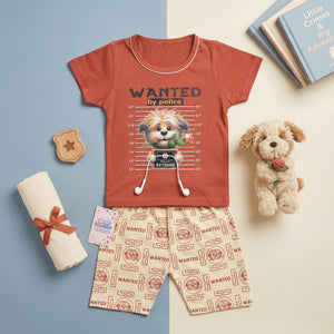 Boys' Dog Graphic Tee & Printed Shorts Set