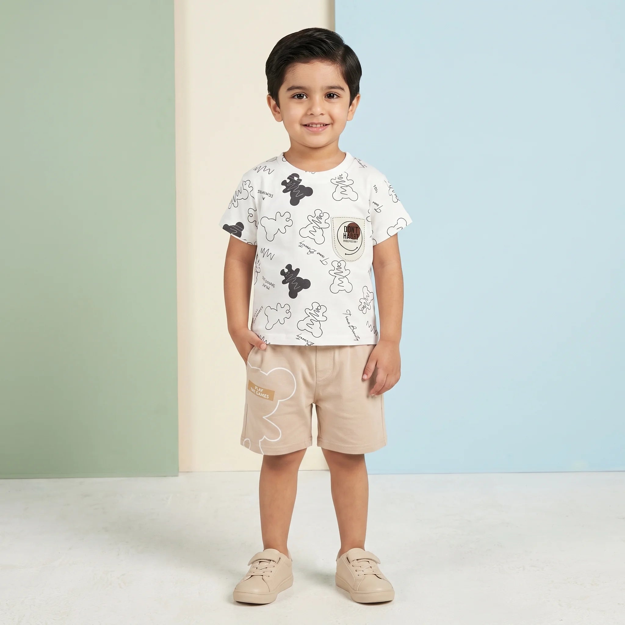 Boys' Bear Pocket Tee & Shorts Set