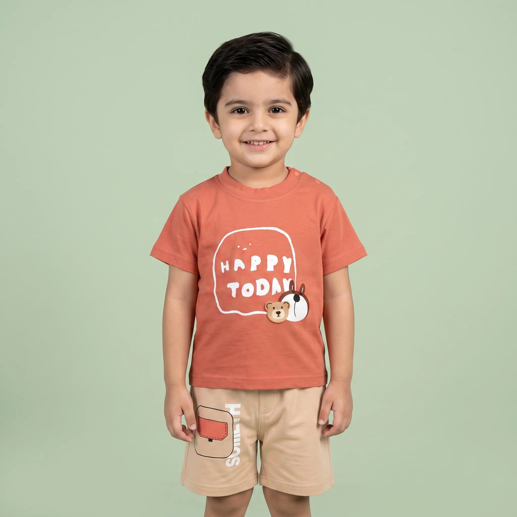 Boys' Teddy Bear Tee & Shorts Set