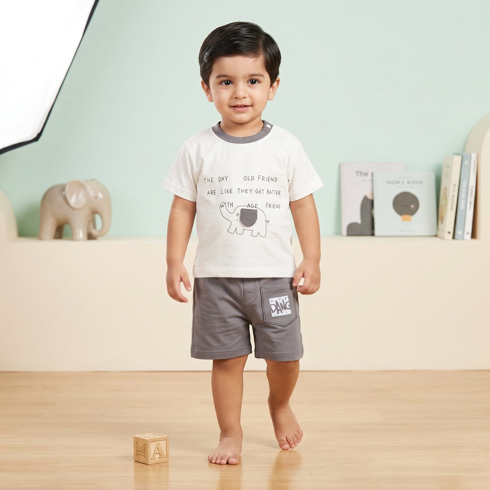 Boys' Elephant Graphic Tee & Shorts Set