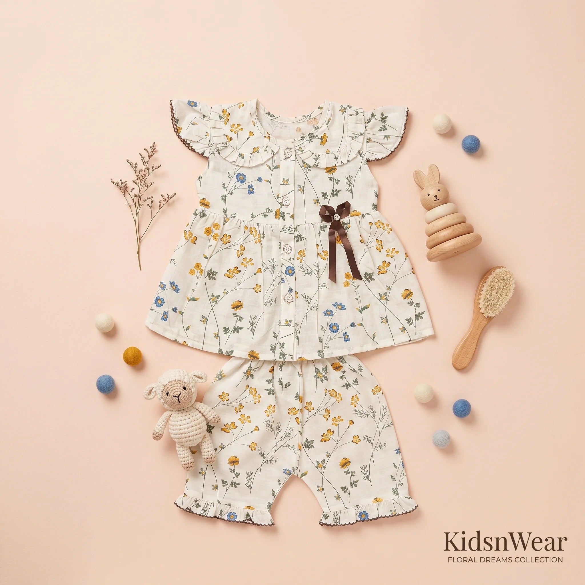 Girls' Wildflower Frock & Trousers Set