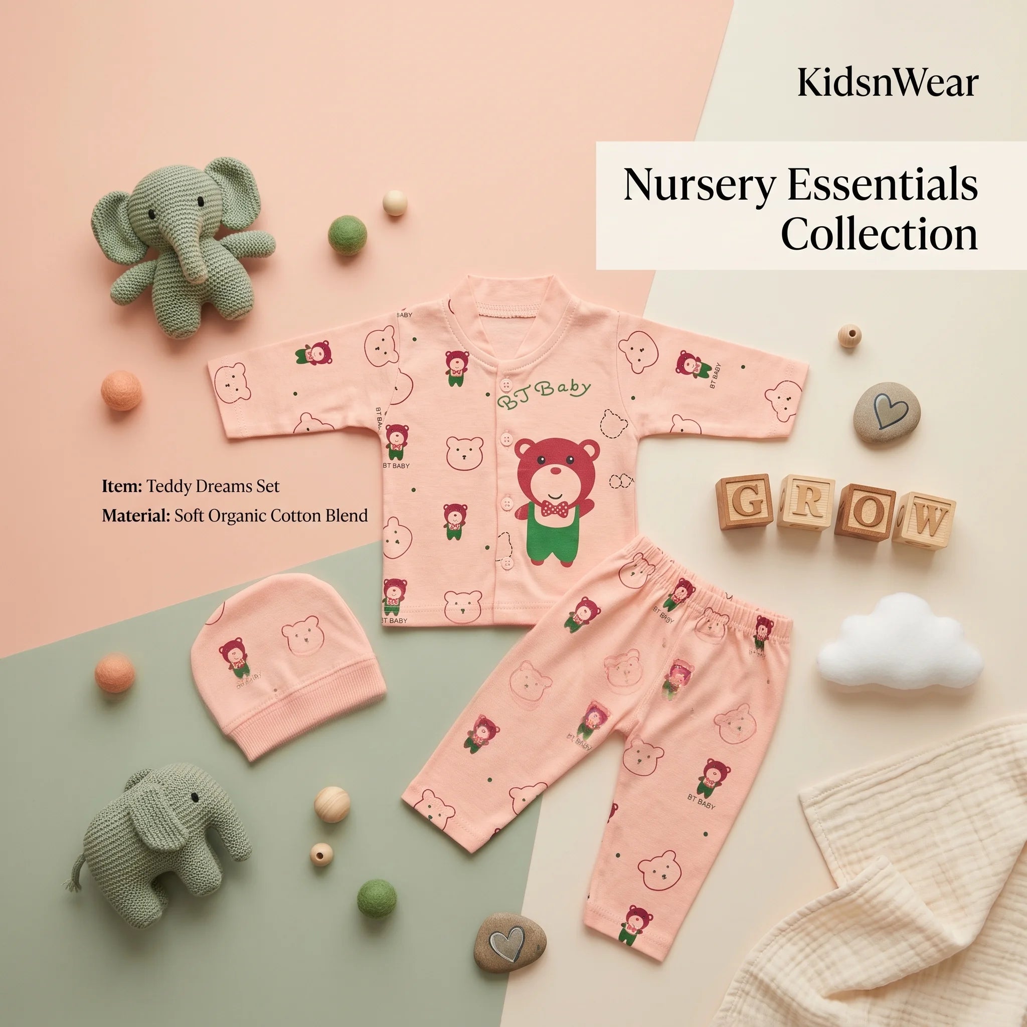 Baby Bear Romper & Beanie Set