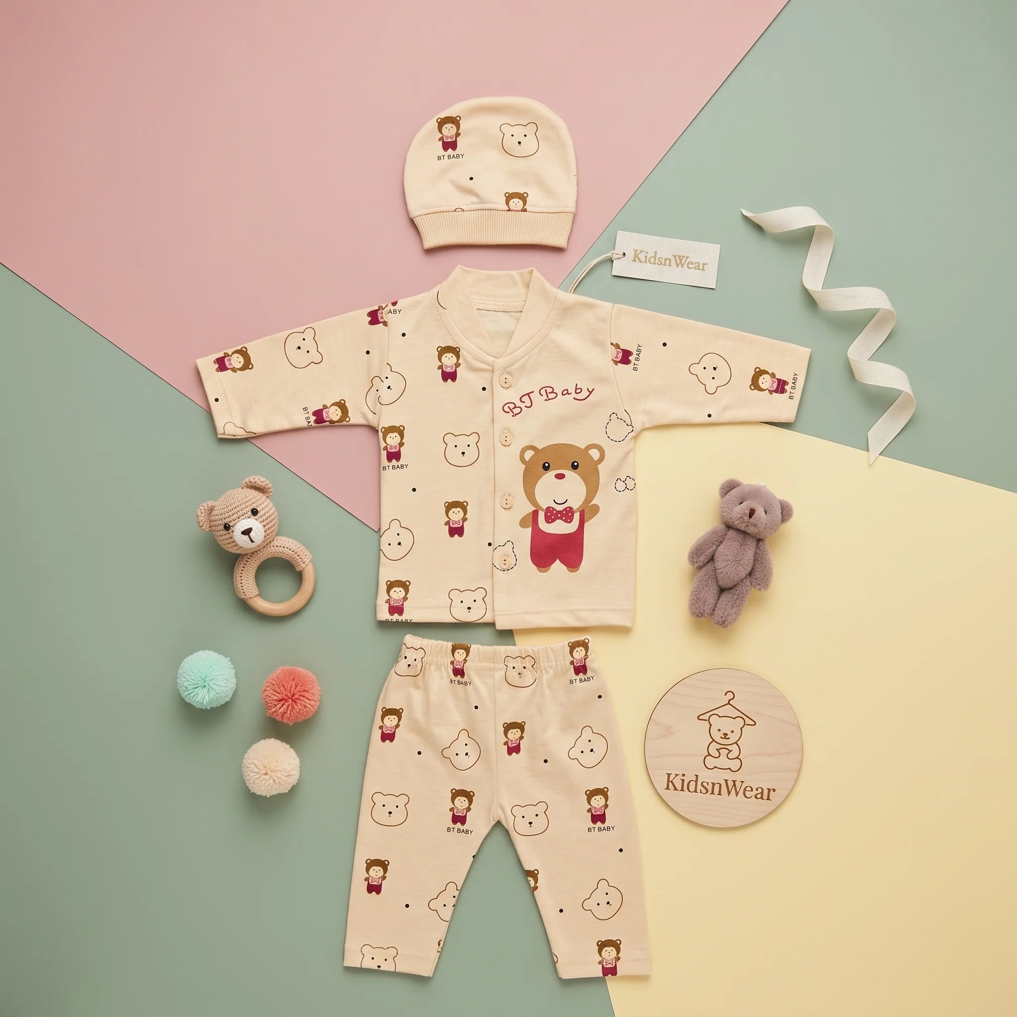 Baby Bear Romper & Beanie Set