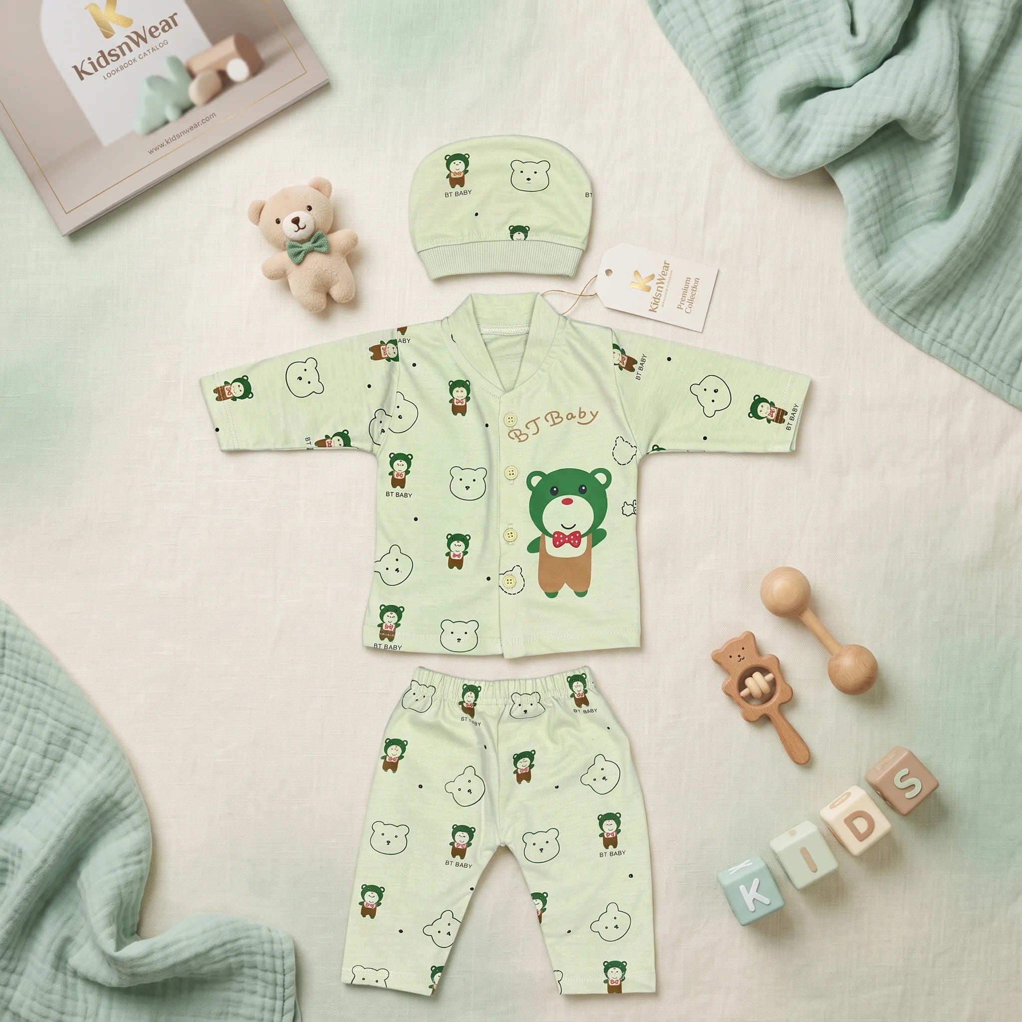 Baby Bear Romper & Beanie Set