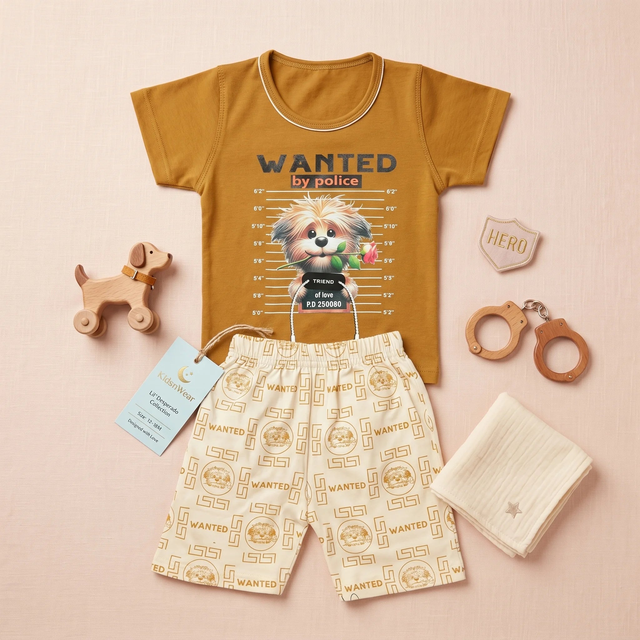 Boys' Dog Graphic Tee & Printed Shorts Set