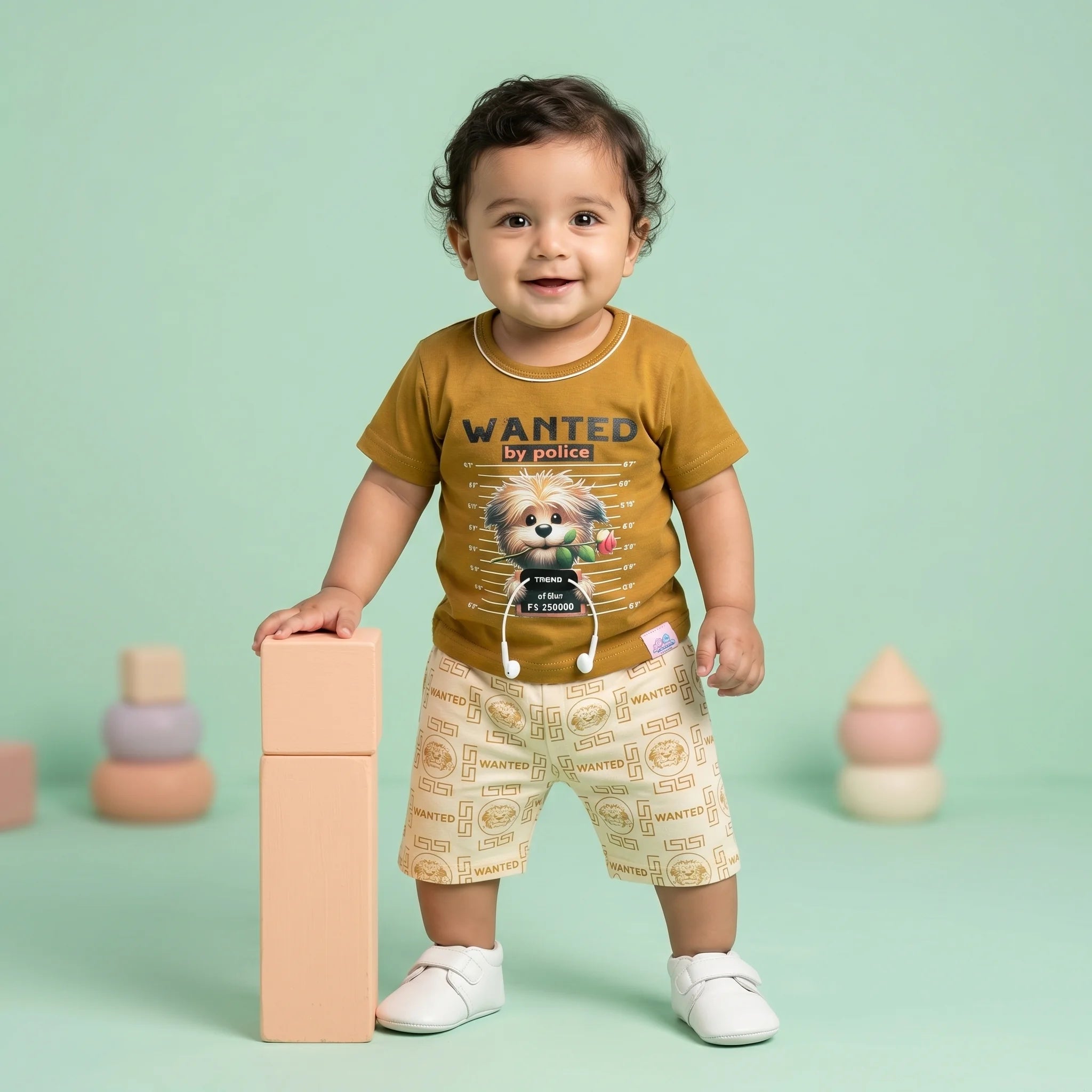 Boys' Dog Graphic Tee & Printed Shorts Set